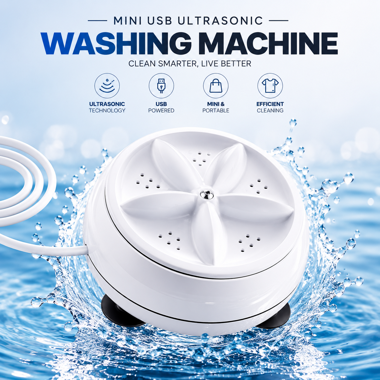 AquaSpin™ Portable 3-in-1 Mini Washing Machine