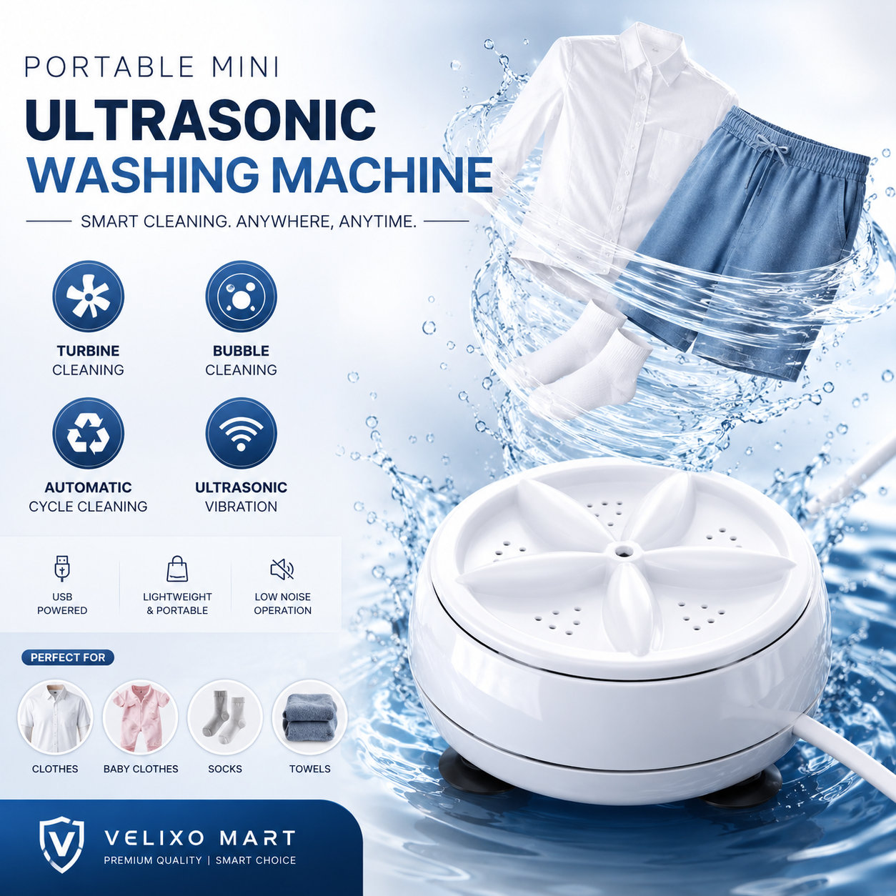 AquaSpin™ Portable 3-in-1 Mini Washing Machine